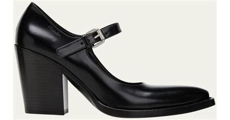 prada mary janes black|mary janes with block heel.